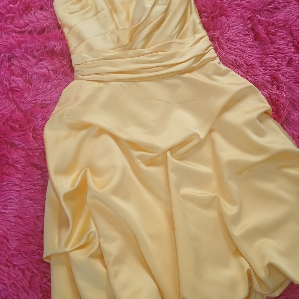 DAVID*S BRIDAL  Chic Strapless Gold Dress  SIZE 4 - Picture 5 of 6